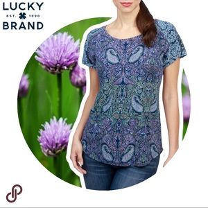 🖤💜LUCKY BRAND Paisley Split-Back Blouse💜🖤